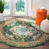 Image de SAFAVIEH Tapis Boho pour Salon, Salle à Manger, Chambre à Coucher - Monaco Collection, Tapis à Poil Court, Vert forêt et Bleu Clair, 160 x 160 cm