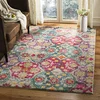 Image de SAFAVIEH Tapis Boho Pour Salon, Salle à manger, Chambre à coucher - Monaco Collection, Tapis à poil court, Gris et Fuchsia, 201 X 279 cm