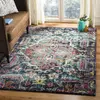 Image de SAFAVIEH Tapis Boho Pour Salon, Salle à manger, Chambre à coucher - Monaco Collection, Tapis à poil court, Bleu et Fuchsia, 155 X 231 cm