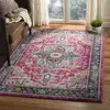 Image de SAFAVIEH Tapis Boho Pour Salon, Salle à manger, Chambre à coucher - Monaco Collection, Tapis à poil court, Fuchsia et gris, 122 X 170 cm
