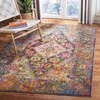 Image de Safavieh Tapis Boho pour Salon, Salle à Manger, Chambre à Coucher - Crystal Collection, Tapis à Poil Court, Bleu Marine et Bleu Clair, 122 X 183 cm