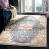Image de SAFAVIEH Tapis Traditionnel Pour Salon, Salle à manger, Chambre à coucher - Illusion Collection, Tapis à poil court, Bleu et violet, 152 X 244 cm