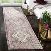 Image de SAFAVIEH Tapis Traditionnel Pour Salon, Salle à manger, Chambre à coucher - Illusion Collection, Tapis à poil court, Crème et Rose, 69 X 244 cm