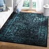Image de SAFAVIEH Tapis de Sol Vieilli pour Salon, Salle à Manger, Chambre à Coucher - Adirondack Collection, Tapis à Poil Court, Noir et Sarcelle, 155 X 229 cm