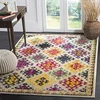 Image de SAFAVIEH Tapis Boho Pour Salon, Salle à manger, Chambre à coucher - Monaco Collection, Tapis à poil court, Ivoire et Multi, 201 X 279 cm