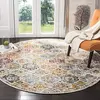 Image de SAFAVIEH Tapis de Sol Vieilli pour Salon, Salle à Manger, Chambre à Coucher - Madison Collection, Tapis à Poil Court, Crème et Multi, 120 x 120 cm