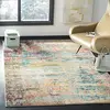 Image de Safavieh Tapis Boho pour Salon, Salle à Manger, Chambre à Coucher - Monaco Collection, Tapis à Poil Court, Sarcelle et Orange, 122 X 170 cm