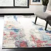 Image de SAFAVIEH Tapis Abstrait pour Salon, Salle à Manger, Chambre à Coucher - Jasper Collection, Tapis à Poil Court, Gris et Rouge, 160 X 229 cm