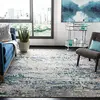 Image de SAFAVIEH Tapis Contemporain pour Salon, Salle à Manger, Chambre à Coucher - Madison Collection, Tapis à Poil Court, Gris et Bleu, 200 x 200 cm
