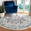 Image de SAFAVIEH Tapis Boho pour Salon, Salle à Manger, Chambre à Coucher - Madison Collection, Tapis à Poil Court, Crème et Bleu, 200 x 200 cm