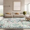 Image de SAFAVIEH Tapis Boho pour Salon, Salle à Manger, Chambre à Coucher - Madison Collection, Tapis à Poil Court, Crème et Bleu, 244 X 305 cm