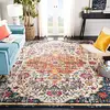 Image de SAFAVIEH Tapis Boho pour Salon, Salle à Manger, Chambre à Coucher - Madison Collection, Tapis à Poil Court, Ivoire et Orange, 244 X 305 cm