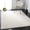 Image de SAFAVIEH Tapis Shag pour Salon, Salle à Manger, Chambre à Coucher - August Shag Collection, Tapis à Poil Court, Ivoire, 200 X 200 cm