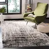 Image de SAFAVIEH Tapis Moderne Pour Salon, Salle à manger, Chambre à coucher - Adirondack Collection, Tapis à poil court, Argent et Noir, 155 X 229 cm
