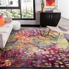 Image de Safavieh Tapis Boho pour Salon, Salle à Manger, Chambre à Coucher - Madison Collection, Tapis à Poil Court, Fuchsia et Or, 244 X 305 cm
