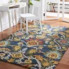 Image de Safavieh Tapis Contemporain pour Salon, Salle à Manger, Chambre à Coucher - Blossum Collection, Tapis à Poil Court, Marine et Mutli, 122 X 122 cm