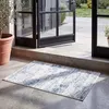 Image de SAFAVIEH Tapis Moderne pour Salon, Salle à Manger, Chambre à Coucher - Amelia Collection, Tapis à Poil Court, Ivoire et Bleu, 76 X 122 cm