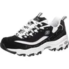 Image de Skechers Femme D'Lites Biggest Fan Trainers, Black Trubuck/White Mesh/ Silver Trim, 38 EU