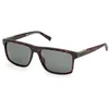 Image de Timberland TB00006 Lunettes de Soleil Homme, Lunettes de Soleil Décontractées Légères, Forme Lentille Rectangulaire, Étui Inclus, Verres Vert Polarisé, Havane Foncé