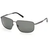 Image de Timberland TB00010 Lunettes de Soleil Homme, Lunettes de Soleil Décontractées Légères, Forme Lentille Rectangulaire, Étui Inclus, Verres Vert Polarisé, Nickel Foncé Mat