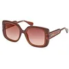 Image de MAX&Co. MO0096 Lunettes de Soleil Femme, Lunettes de Soleil Légères et Élégantes, Forme Lentille Carrée, Verres Marron Dégradé, Marron Foncé