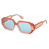 Image de MAX&Co. MO0097 Lunettes de Soleil Femme, Lunettes de Soleil Légères et Élégantes, Forme Lentille Géométrique, Verres Verts, Orange