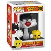 Image de Funko Pop! Animation Looney Tunes Sylvester Cat & Tweety - Grosminet - Les Looney Tunes - Figurine en Vinyle à Collectionner - Idée de Cadeau - Produits Officiels - Jouets pour Les Enfants et Adultes