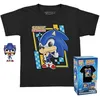 Image de Funko Pocket Pop! & Tee: Sonic - for Children and Kids - Flocked - Medium - Sonic The Hedgehog - T-Shirt - Vêtements avec Mini-Figurine en Vinyle à Collectionner - Idée de Cadeau pour Les Garçons
