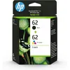 Image de HP 62 Pack de 2 Cartouches d'encre Noire et Trois Couleurs Authentiques (N9J71AE) & Amazon Basics Papier multiusage A4 80gsm, 5x500 Feuilles, Blanc