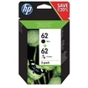 Image de HP 62 N9J71AE Pack de 2 cartouches d'origine d'encre noire et trois couleurs