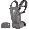 Image de Ergobaby Porte-Bébé Omni Breeze pour nouveau-nés, de la naissance à 20,4 kg, porte-bébé ergonomique 4 positions en Mesh SoftFlex pour portage ventral, sur le côté et dans le dos, Graphite Grey