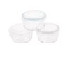 Image de Lot de 3 B-Bols de conservation en Verre Blanc/Gris/Bleu