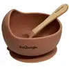 Image de B-Assiette ventouse silicone & cuillère Terracotta
