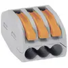 Image de Borne de raccordement WAGO 222-413-1 flexible: 0.08-4 mm² rigide: 0.08-2.5 mm² Nombre de pôles: 3 gris, orange 1 pc(s)