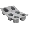 Image de De Buyer - Plaque de 6 Canelés Bordelais ELASTOMOULE en mousse de silicone - 21 x 17,6 cm, diamètre 5,5 cm -, Gris