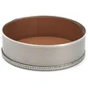 Image de De Buyer - Moule rond à manqué à fond amovible en inox perforé (2 feuilles de cuisson inclues) - Diamètre 24 cm -, Argent