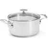 Image de De Buyer - Faitout en inox MILADY avec son couvercle en verre - 20 cm - Fabriqué en France, Inox 18/10 Performant et Résistant, Fond Sandwich, Tous Feux + Four, Finition Poli Brillant