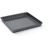 Image de De Buyer - Moule à tarte carré à fond amovible en acier antiadhésif - 23 x 23 cm -, Noir