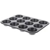 Image de De Buyer - Plaque de 12 muffins en acier antiadhésif - 34 cm x 26 cm x 3 cm -, Noir
