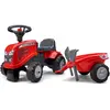 Image de Falk - Porteur Tracteur Massey Ferguson avec remorque - Dès 12 Mois - Fabriqué en France - Pelle et râteau Inclus - 2 Styles de Personnalisation - Plaque d'immatriculation Personnalisable - 241C