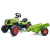 Image de FALK - Tracteur à pédales Claas avec remorque - Tracteur enfant - Jeux extérieur - Dès 2 ans - Fabriqué en France - Volant directionnel avec klaxon - Jouet enfant 2 ans - 2040A