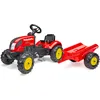Image de Falk - Tracteur à pédales Country Farmer - Rouge - avec remorque - Fabriqué en France - Dès 2 Ans - 2058L, Rouge et Jaune