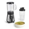 Image de Moulinex Blender mixeur électrique, Puissance 300 W, Gourde plastique 750 ml, 4 lames amovibles, Finitions acier inoxydable, Smoothies frais et sains LM1B1D10, Noir