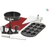 Image de Moulinex XF389010 Kit Pâtisserie pour Robot Cuisine Companion 6 Accessoires Fouet Moules à Manqué et à Muffins Set de Poches à Douilles Tapis Silicone Spatule Flexible