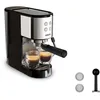 Image de KRUPS Machine expresso manuelle, design compact, espresso et cappuccino, 15bars, buse vapeur, Virtuoso Essential, XP441810, Silver
