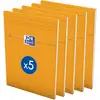 Image de OXFORD Lot de 5 Bloc-Notes Orange A4 Petits Carreaux 5mm 80 Feuilles Agrafées Couverture Carte Enduite Orange, A4 (21 x 29,7 cm)