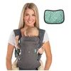 Image de Infantino Porte-Bébé Flip 4-en-1 Ergonomique avec Bavoir, 4 Façons de Porter Convertible, Confortable, Lanières Rembourrées, Ajustable, Support de Tête Pour Bébés de 3,6 à 14,5 kg, Gris