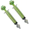 Image de Thermobaby - Lot de 2 Seringues Nasales Bébé - Pipette Nez Bébé - Nettoyage Efficace - Réutilisable - Format Ludique - Embout Souple en Silicone sans BPA - 10 ml - Grenouille