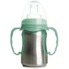 Image de THERMOBABY - Tasse En Inox Bébé Avec Anses Et Tétine Silicone - Anti-Fuites - 180 ml - Facile À Nettoyer - Durable -Idéale Pour L’Autonomie De Bébé - Vert Cactus