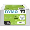 Image de Ruban détiquetage jeu de 10 pack bundle DYMO D1 2093096 polyester Couleur de ruban: blanc Couleur de police:noir 9 mm 7 m